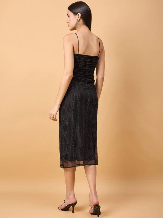 SHIMMER BODYCON DRESS IN STRETCHABLE NET FABRIC dress