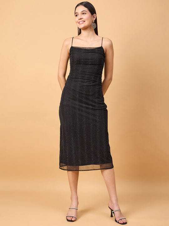 SHIMMER BODYCON DRESS IN STRETCHABLE NET FABRIC dress